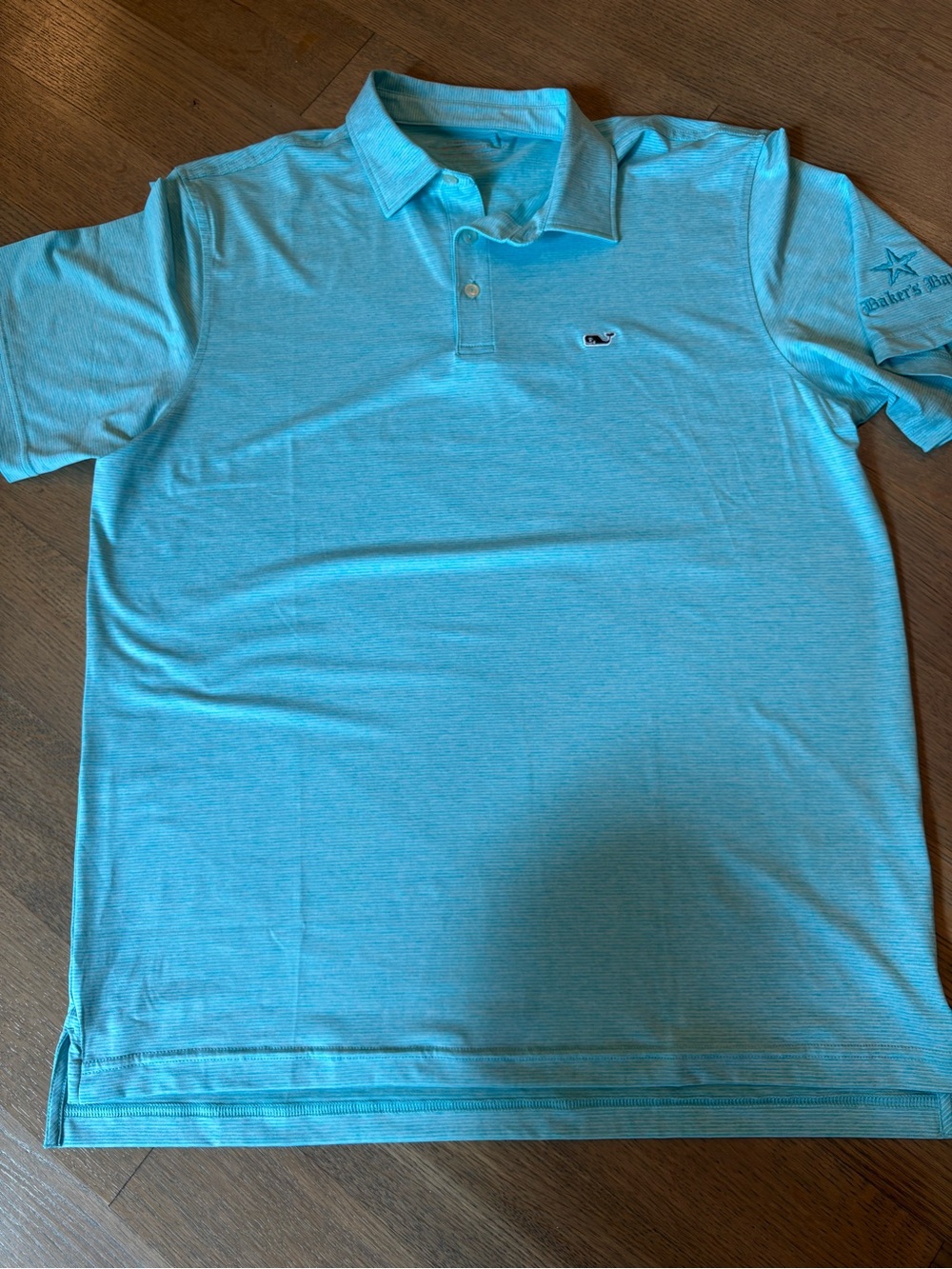 Vineyard Vines Men’s Aqua Blue Polo Shirt- Bakers Bay logo